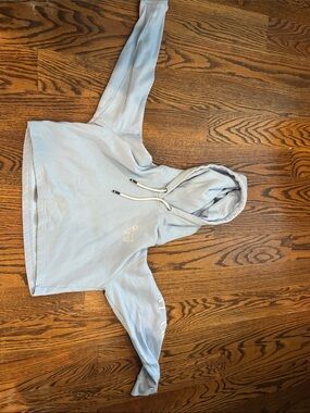 Kids Light Blue Pullover Hoodie with Front Embroidery